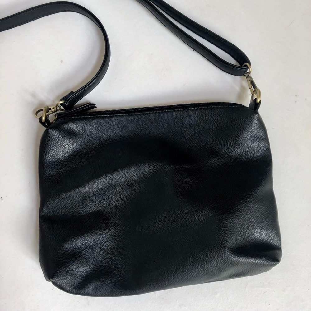 Joy Susan Black Vegan Leather Crossbody Bag - Picture 2 of 5